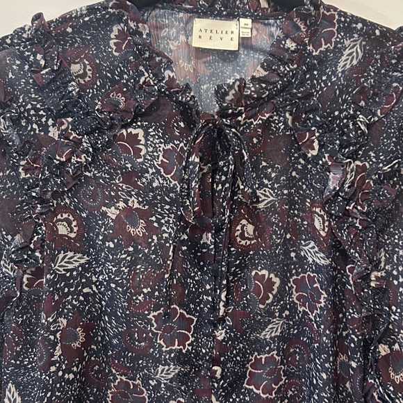 Atelier Rêve Sheer Patterned Blouse - Picture 4 of 4